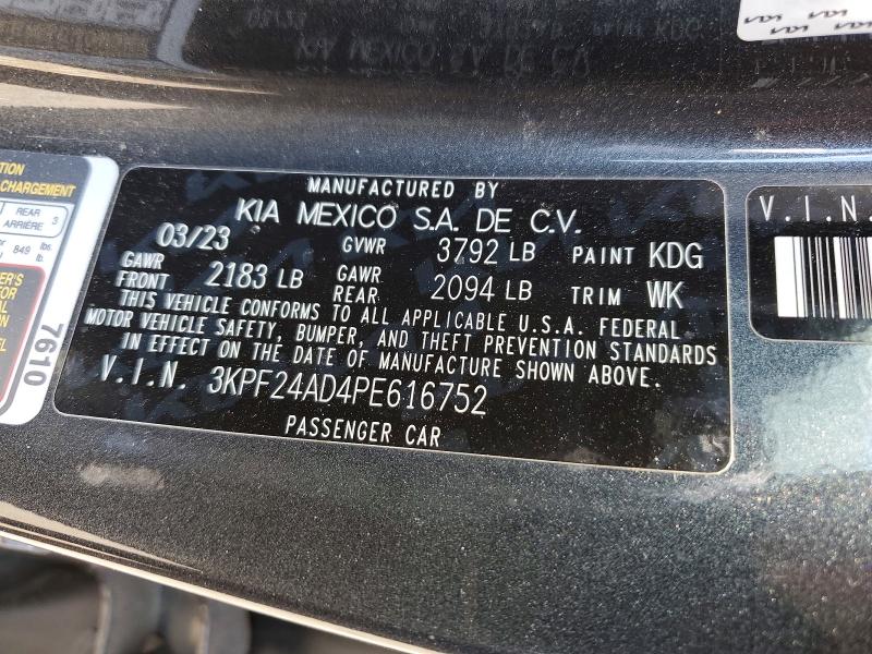 Продажа на аукционе авто 2023 Kia Forte, vin: 3KPF24AD4PE616752, номер лота: 57852696