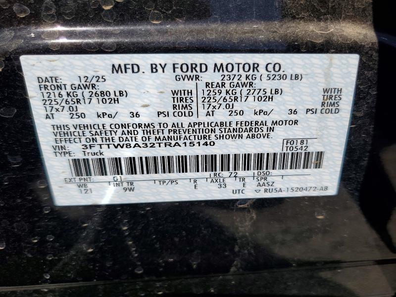 Aukcja sprzedaży 2026 Ford Maverick, vin: 3FTTW8A32TRA15140, numer aukcji: 85604815