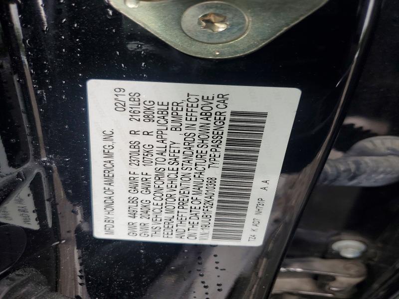 58537316 :رقم المزاد ، 19UUB1F52KA010368 vin ، 2019 Acura Tlx مزاد بيع