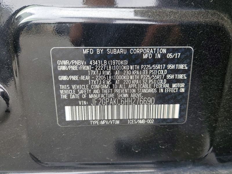 Продаж на аукціоні авто 2017 Subaru Crosstrek, vin: JF2GPAKC6HH276690, номер лоту: 55472616