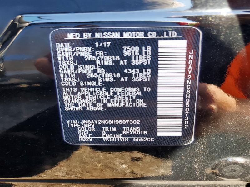 Продажа на аукционе авто 2017 Nissan Armada, vin: JN8AY2NC8H9507302, номер лота: 55901246