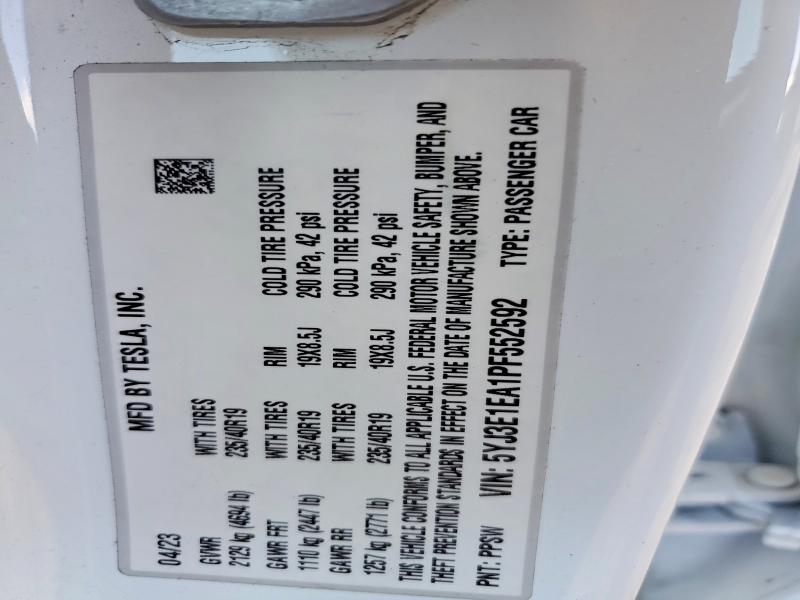 Aukcja sprzedaży 2023 Tesla Model 3, vin: 5YJ3E1EA1PF552592, numer aukcji: 58922036