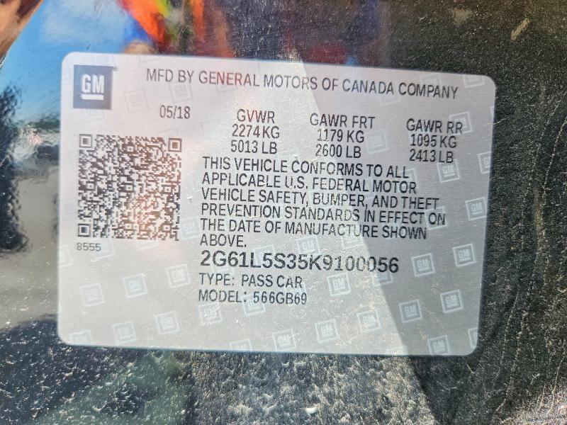 57386456 :رقم المزاد ، 2G61L5S35K9100056 vin ، 2019 Cadillac Xts مزاد بيع