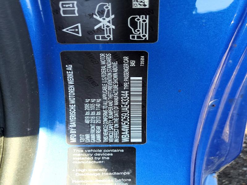 55947456 :رقم المزاد ، WBA4W5C59JAE43344 vin ، 2018 Bmw 430xi مزاد بيع