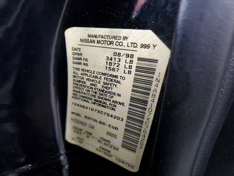 Aukcja sprzedaży 1999 Nissan Sentra, vin: 1N4AB41D7XC704203, numer aukcji: 57584046