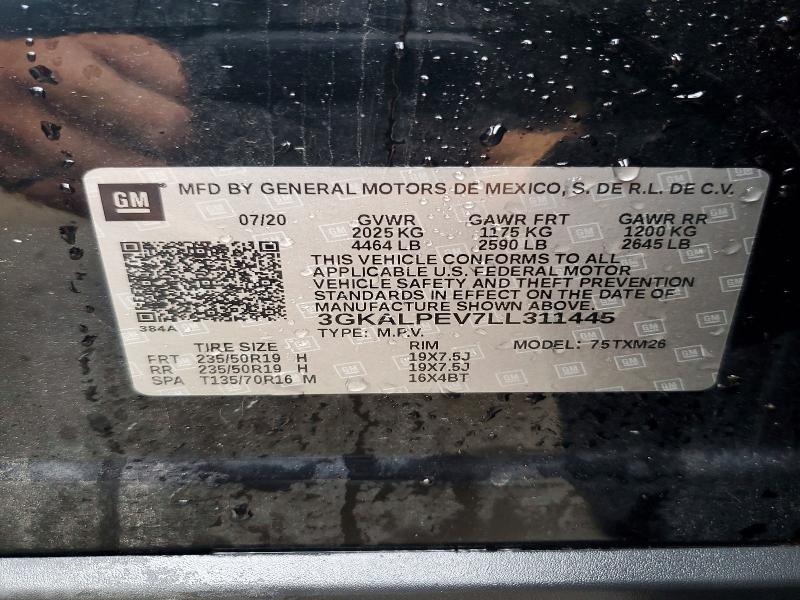 56327336 :رقم المزاد ، 3GKALPEV7LL311445 vin ، 2020 Gmc Terrain مزاد بيع