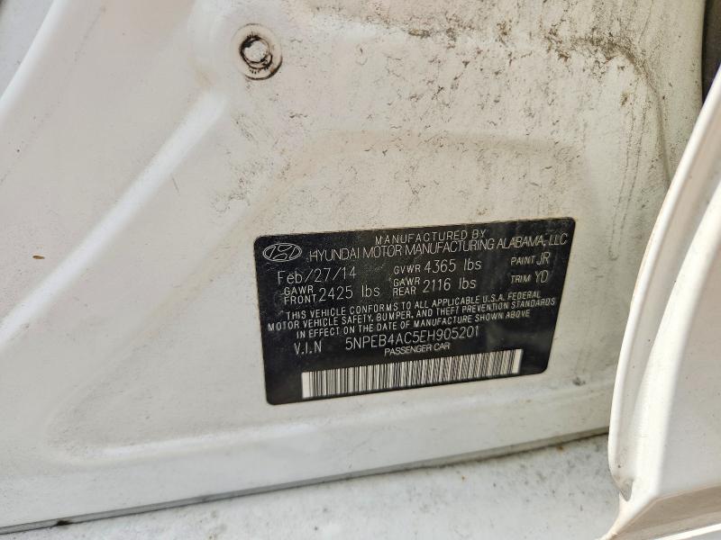 Auction sale of the 2014 Hyundai Sonata, vin: 5NPEB4AC5EH905201, lot number: 56817536