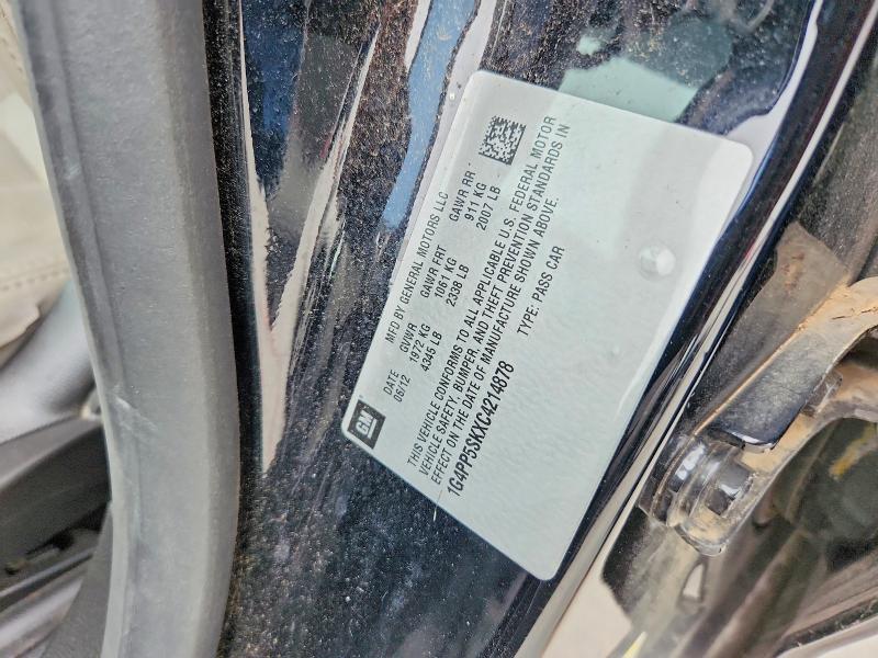 2012 Buick Verano მანქანა იყიდება აუქციონზე, vin: 1G4PP5SKXC4214878, აუქციონის ნომერი: 57965736