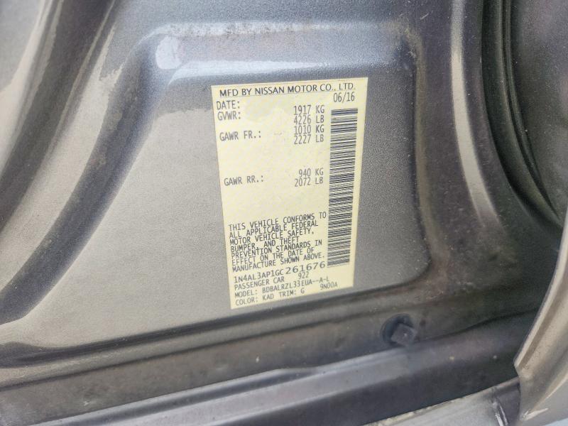 56504096 :رقم المزاد ، 1N4AL3AP1GC261676 vin ، 2016 Nissan Altima مزاد بيع