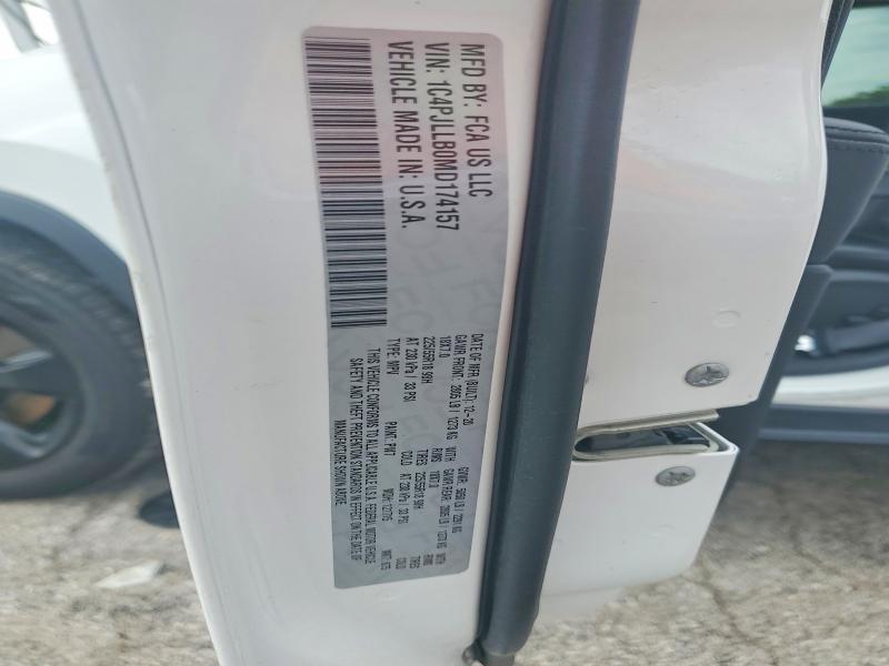 2021 Jeep Cherokee მანქანა იყიდება აუქციონზე, vin: 1C4PJLLB0MD174157, აუქციონის ნომერი: 58715136