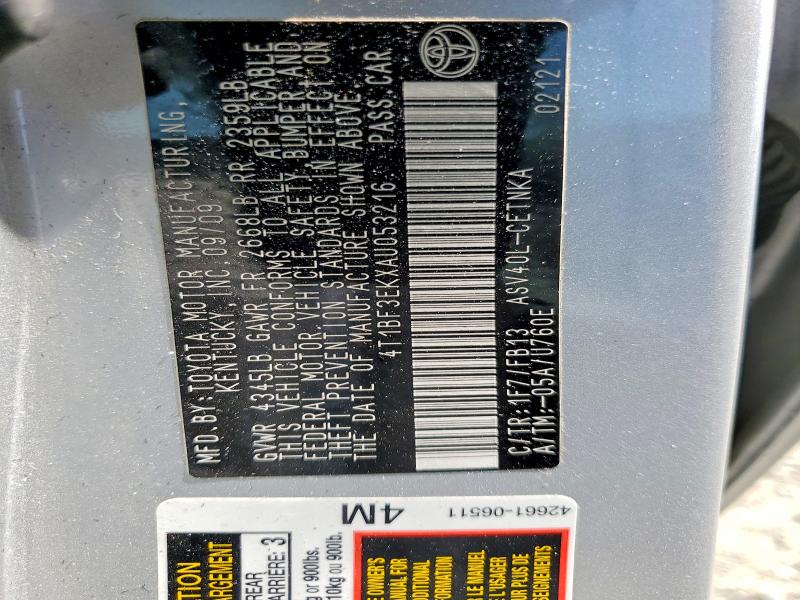 55806786 :رقم المزاد ، 4T1BF3EKXAU053216 vin ، 2010 Toyota Camry مزاد بيع