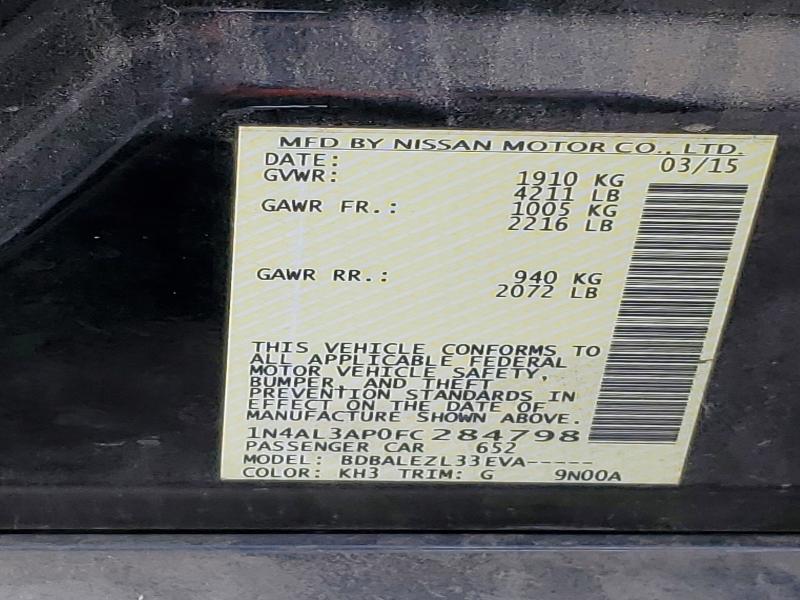 Aukcja sprzedaży 2015 Nissan Altima, vin: 1N4AL3AP0FC284798, numer aukcji: 85635615
