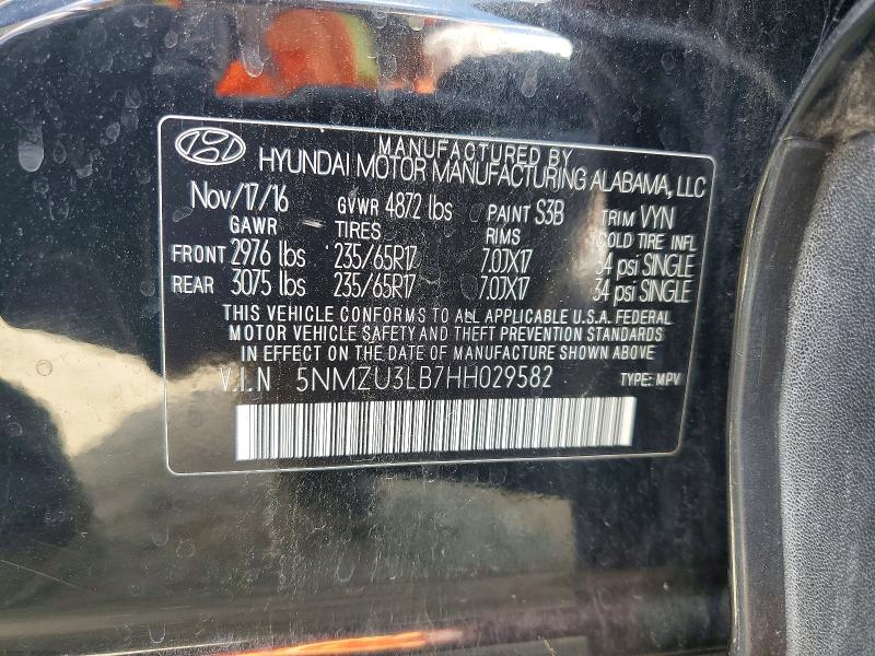 Продаж на аукціоні авто 2017 Hyundai Santa Fe Sport, vin: 5NMZU3LB7HH029582, номер лоту: 57573706