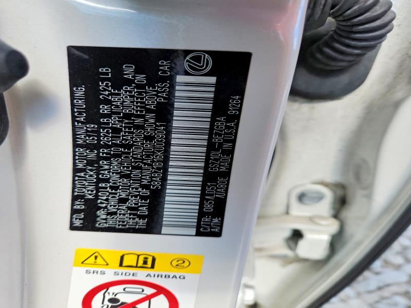 57349776 :رقم المزاد ، 58ABZ1B16KU039041 vin ، 2019 Lexus Es مزاد بيع