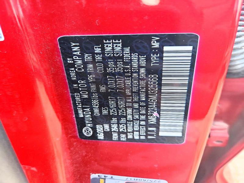 57159596 :رقم المزاد ، KM8J23A46MU325568 vin ، 2021 Hyundai Tucson مزاد بيع