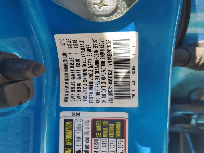 2011 Honda Insight მანქანა იყიდება აუქციონზე, vin: JHMZE2H34BS000236, აუქციონის ნომერი: 57049426