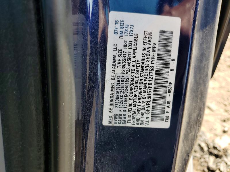 Продаж на аукціоні авто 2015 Honda Odyssey, vin: 5FNRL5H67FB127763, номер лоту: 59029036