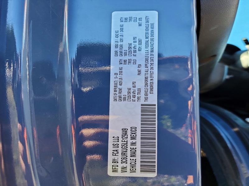 56422796 :رقم المزاد ، 3C6URVJG5LE129449 vin ، 2020 Ram Promaster 3500 مزاد بيع