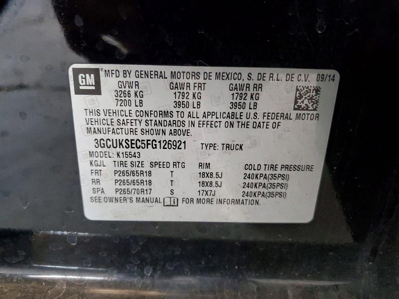 2015 Chevrolet Silverado მანქანა იყიდება აუქციონზე, vin: 3GCUKSEC5FG126921, აუქციონის ნომერი: 57245886