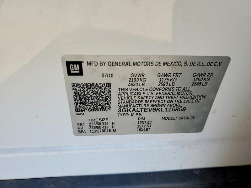 Aukcja sprzedaży 2019 Gmc Terrain, vin: 3GKALTEV6KL115858, numer aukcji: 54385776
