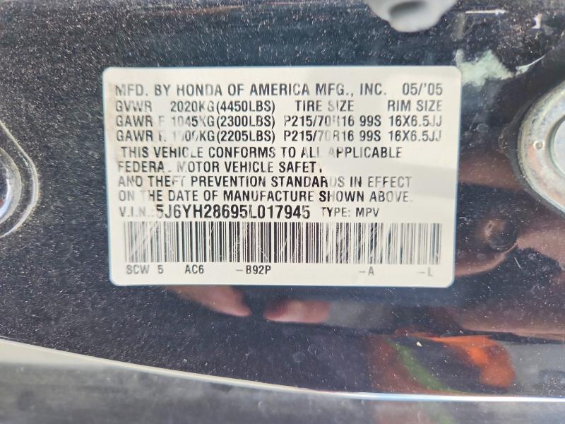 Aukcja sprzedaży 2005 Honda Element, vin: 5J6YH28695L017945, numer aukcji: 59292996