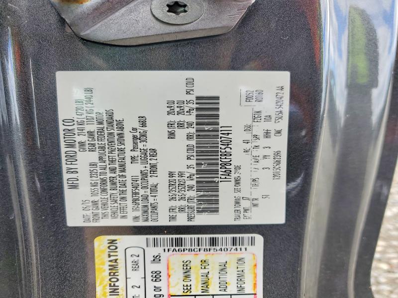 Продаж на аукціоні авто 2015 Ford Mustang, vin: 1FA6P8CF8F5407411, номер лоту: 56852436