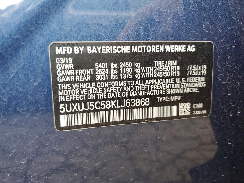 Aukcja sprzedaży 2019 Bmw X4, vin: 5UXUJ5C58KLJ63868, numer aukcji: 57157926