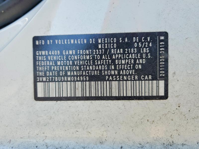 Aukcja sprzedaży 2024 Volkswagen Jetta, vin: 3VW2T7BU9RM094959, numer aukcji: 55520446