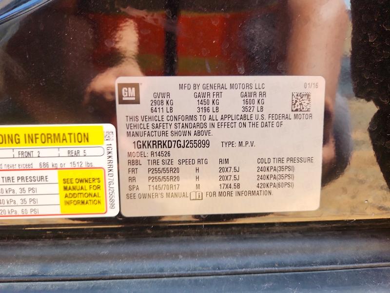 58398846 :رقم المزاد ، 1GKKRRKD7GJ255899 vin ، 2016 Gmc Acadia مزاد بيع