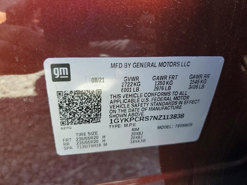 Aukcja sprzedaży 2022 Cadillac Xt6, vin: 1GYKPCRS7NZ113838, numer aukcji: 58524686