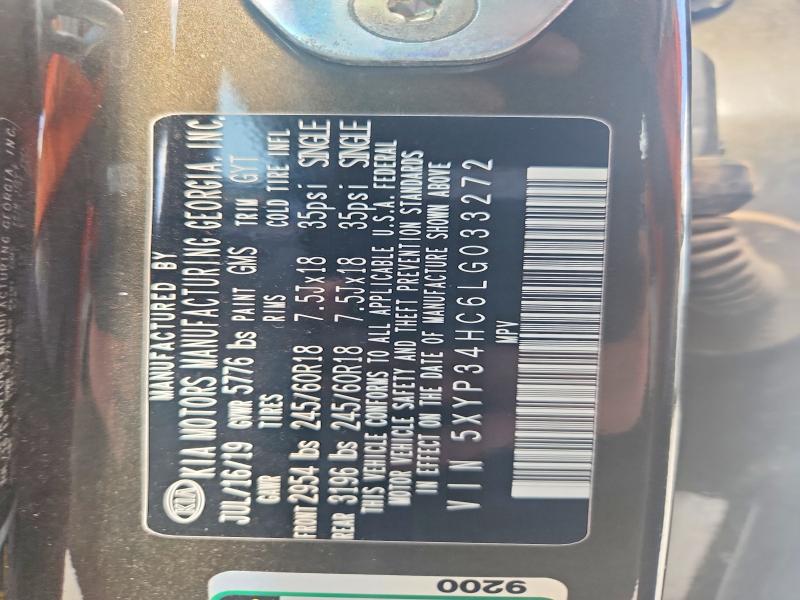 56736306 :رقم المزاد ، 5XYP34HC6LG033272 vin ، 2020 Kia Telluride مزاد بيع