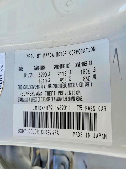 57165776 :رقم المزاد ، JM1DKFB79L1469014 vin ، 2020 Mazda Cx-3 مزاد بيع