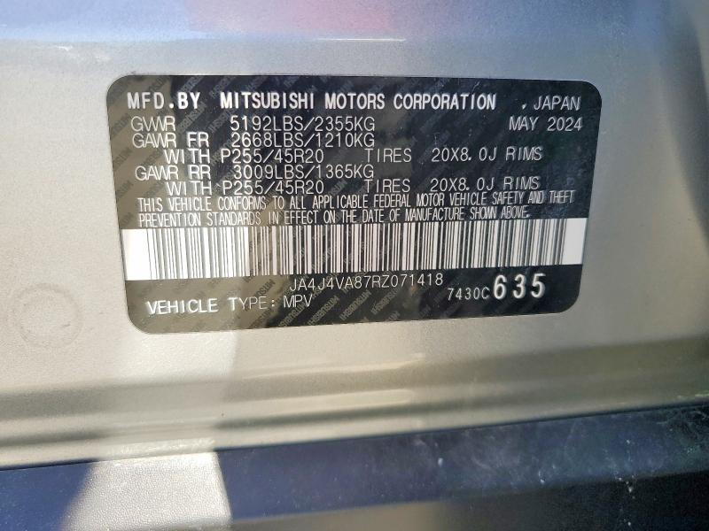 Aukcja sprzedaży 2024 Mitsubishi Outlander, vin: JA4J4VA87RZ071418, numer aukcji: 56606706
