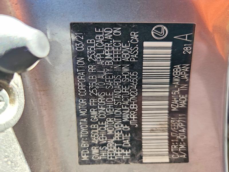 Aukcja sprzedaży 2021 Lexus Ux, vin: JTHR9JBH7M2046505, numer aukcji: 52412826