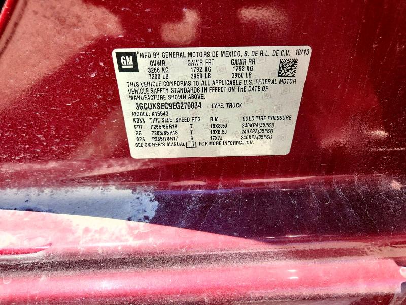 Продаж на аукціоні авто 2014 Chevrolet Silverado, vin: 3GCUKSEC9EG279834, номер лоту: 55500296