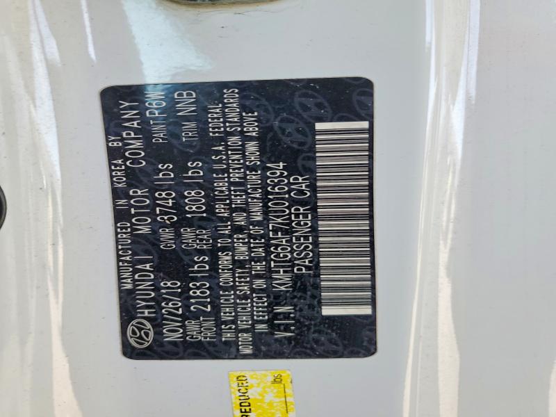 Продажа на аукционе авто 2019 Hyundai Veloster, vin: KMHTG6AF7KU016394, номер лота: 54802986