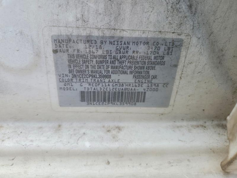 Продаж на аукціоні авто 2019 Nissan Versa Note, vin: 3N1CE2CP9KL359908, номер лоту: 56571576