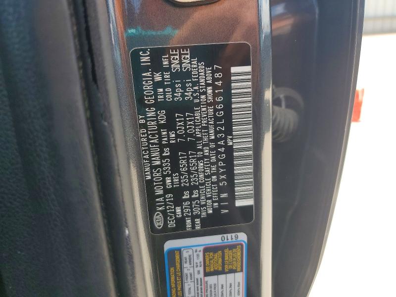Продажа на аукционе авто 2020 Kia Sorento, vin: 5XYPG4A32LG661487, номер лота: 56185926
