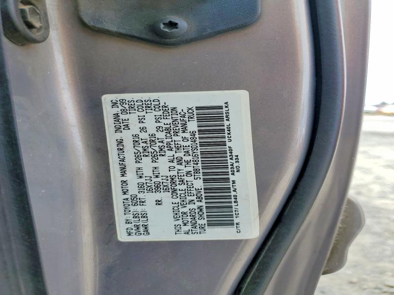 2000 Toyota Tundra მანქანა იყიდება აუქციონზე, vin: 5TBBT4816YS014846, აუქციონის ნომერი: 56673826