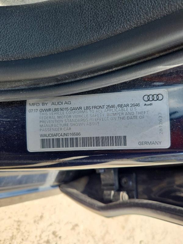 Продаж на аукціоні авто 2018 Audi A6, vin: WAUC8AFC4JN016586, номер лоту: 59153186