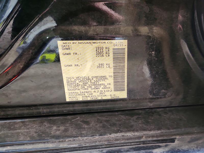 Продаж на аукціоні авто 2015 Nissan Altima, vin: 1N4AL3AP6FC429102, номер лоту: 57088256