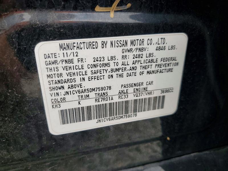 Продаж на аукціоні авто 2013 Infiniti G37 Sedan, vin: JN1CV6AR5DM759078, номер лоту: 58612886
