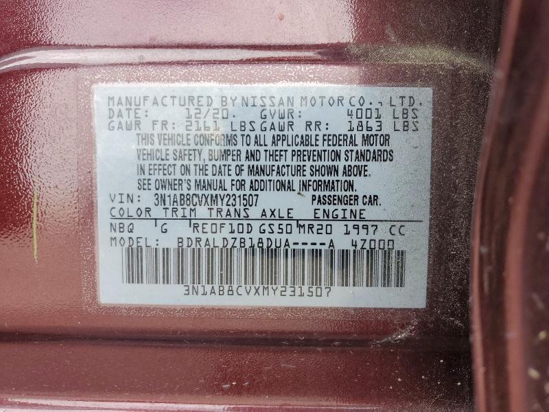 Aukcja sprzedaży 2021 Nissan Sentra, vin: 3N1AB8CVXMY231507, numer aukcji: 58513586