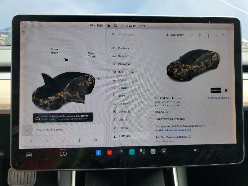 2020 Tesla Model 3 მანქანა იყიდება აუქციონზე, vin: 5YJ3E1EB1LF636379, აუქციონის ნომერი: 58149386