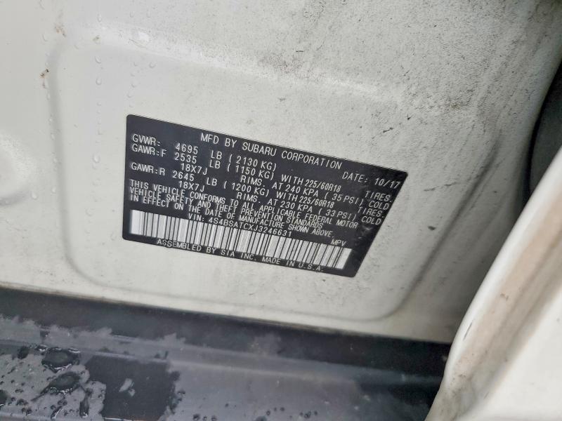 57567746 :رقم المزاد ، 4S4BSATCXJ3246631 vin ، 2018 Subaru Outback مزاد بيع