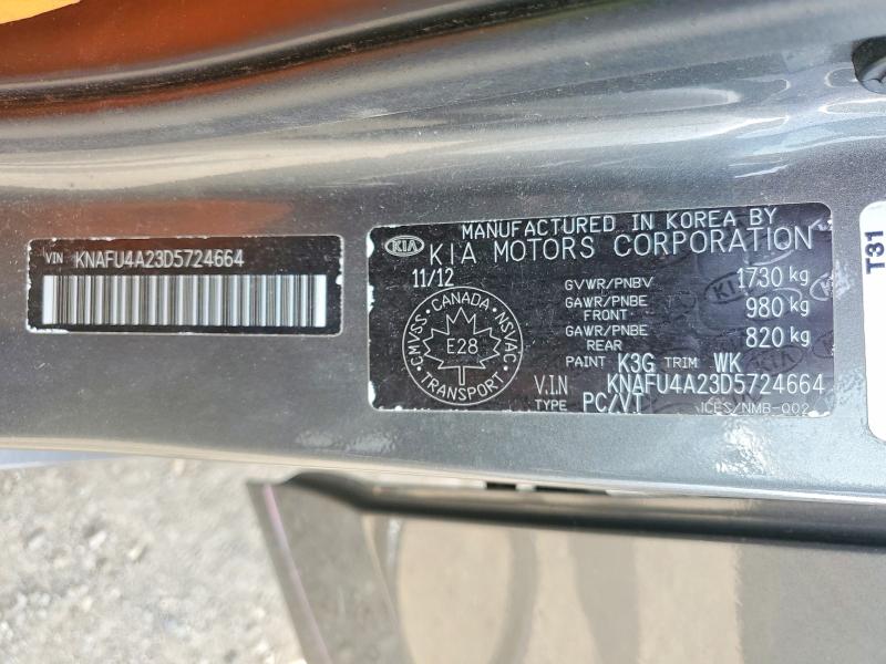 55954556 :رقم المزاد ، KNAFU4A23D5724664 vin ، 2013 Kia Forte مزاد بيع