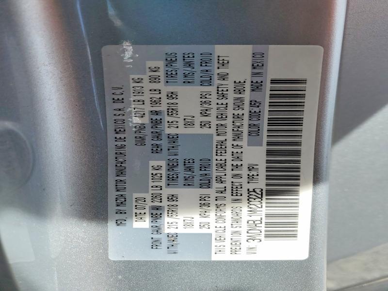 2021 Mazda Cx-30 მანქანა იყიდება აუქციონზე, vin: 3MVDMABL1MM203225, აუქციონის ნომერი: 56365246