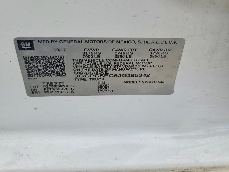 Aukcja sprzedaży 2018 Chevrolet Silverado, vin: 3GCPCSEC5JG185342, numer aukcji: 56655496