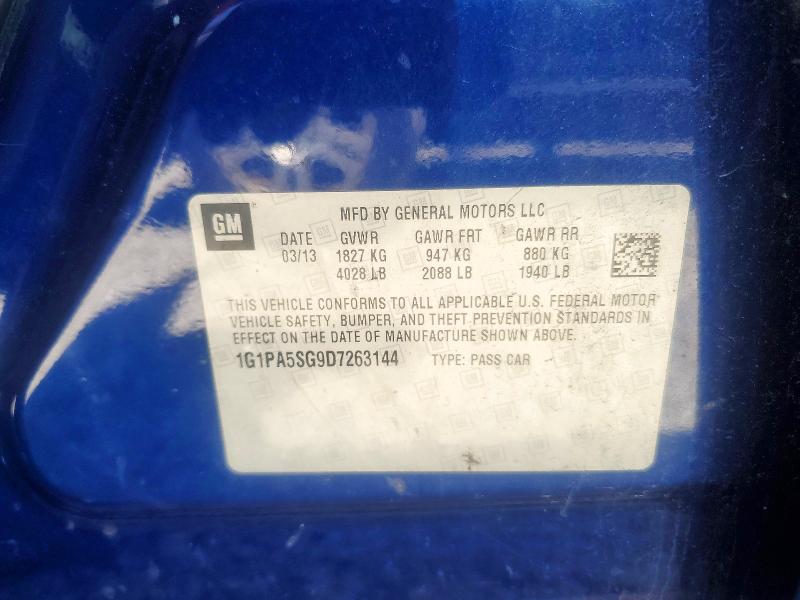 Продаж на аукціоні авто 2013 Chevrolet Cruze, vin: 1G1PA5SG9D7263144, номер лоту: 56056156