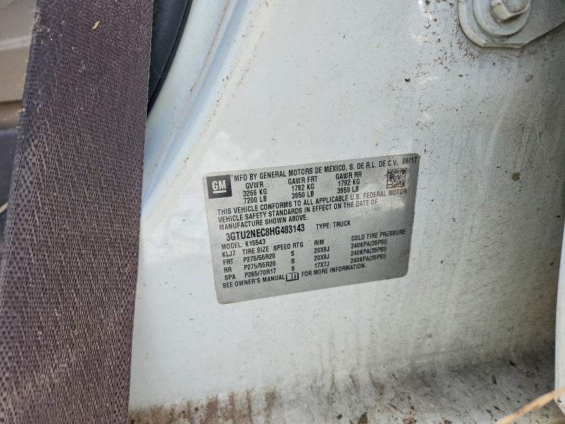 Aukcja sprzedaży 2017 Gmc Sierra, vin: 3GTU2NEC8HG483143, numer aukcji: 58301546